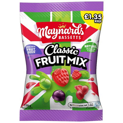 Maynards Bassetts Classic Fruit Mix Sweet Bag PMP £1.35 110g