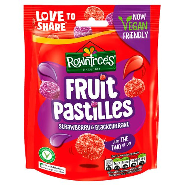 Rowntrees Fruit Pastilles Strawberry & Blackcurrant 143g