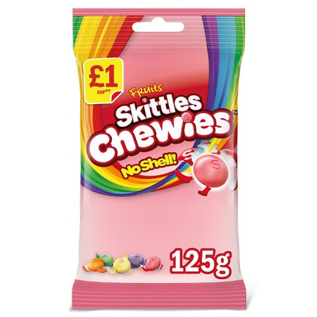 Skittles Chewies Vegan Sweets Fruit Flavoured  Treat Bag 125g PMP £1