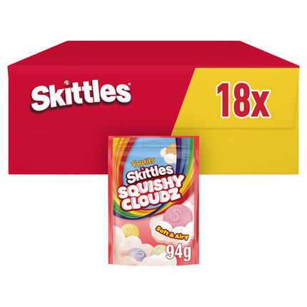 Skittles Squishy Cloudz Chewy Fruit Flavoured Sweets Pouch Bag 94g