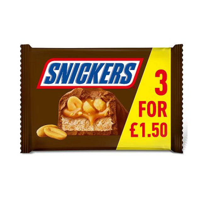 WIGIG Snickers Chocolate Bars 3 Pack 125.1g £1.50