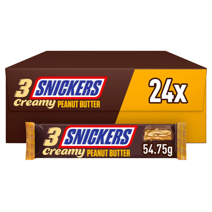 Snickers Creamy Peanut Butter Milk Chocolate Bar Trio 54.75g
