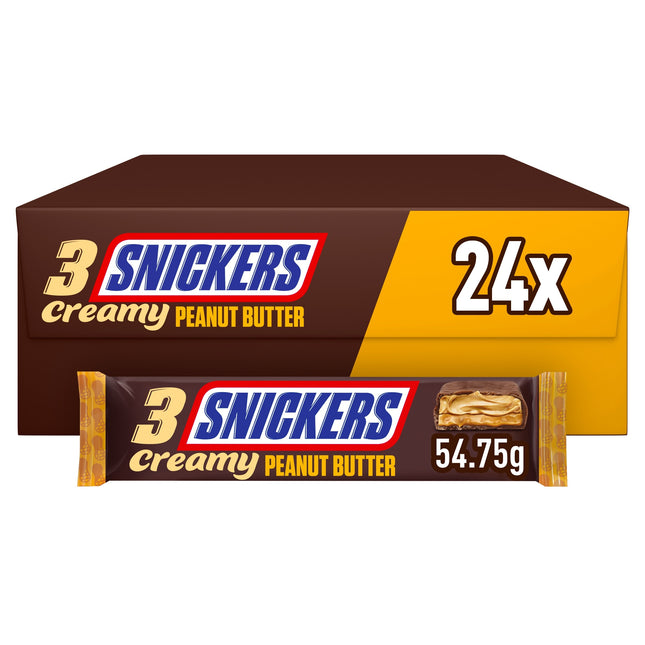 Snickers Creamy Peanut Butter Milk Chocolate Bar Trio 54.75g