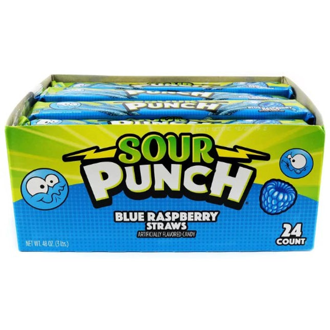 Sour Punch Blue Raspberry Straws 57g
