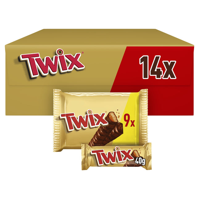 Twix Caramel & Milk Chocolate Fingers Twin Biscuit Snack Bars Multipack 9x40g