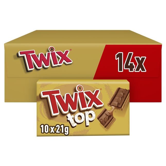 Twix Top Caramel & Milk Chocolate Biscuit Bars Multipack 10x21g