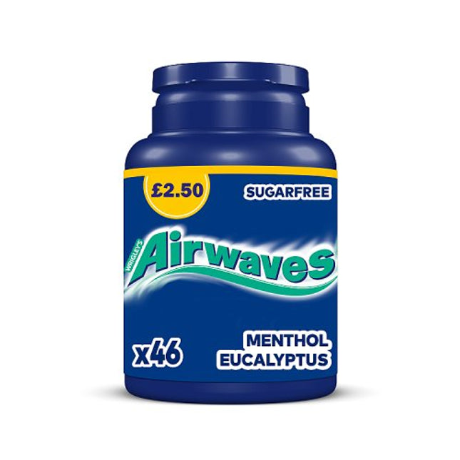 Airwaves Menthol & Eucalyptus Sugar Free Chewing Gum Bottle 46 Pieces £2.50