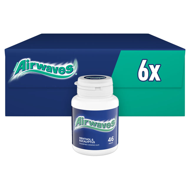Airwaves Menthol & Eucalyptus Sugar Free Chewing Gum Bottle 46 Pieces