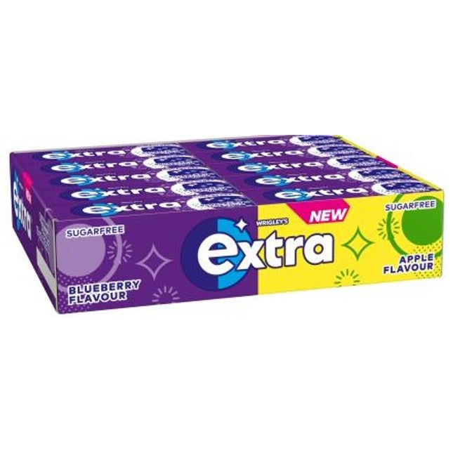 Extra Blueberry & Apple Mixed Case Sugar Free Chewing Gum 10 Pieces