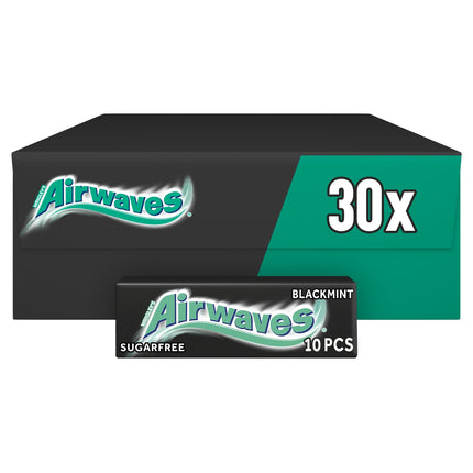 Airwaves Black Mint Flavour Sugarfree Chewing Gum 10 Pieces