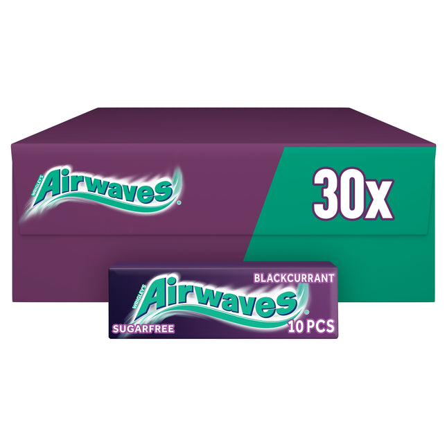 AIRWAVES Blackcurrant flavour Sugar Free Chewing Gum 10 Pieces