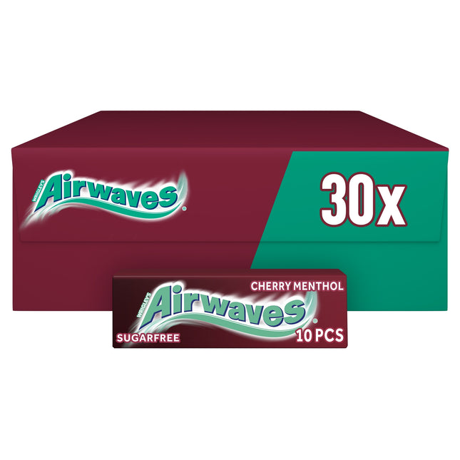 Airwaves Cherry Menthol Flavour Sugarfree Chewing Gum 10 Pieces