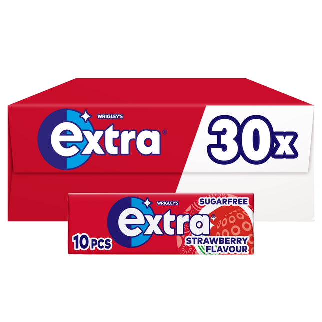 Extra Strawberry Flavour Sugarfree Chewing Gum 10 Pieces