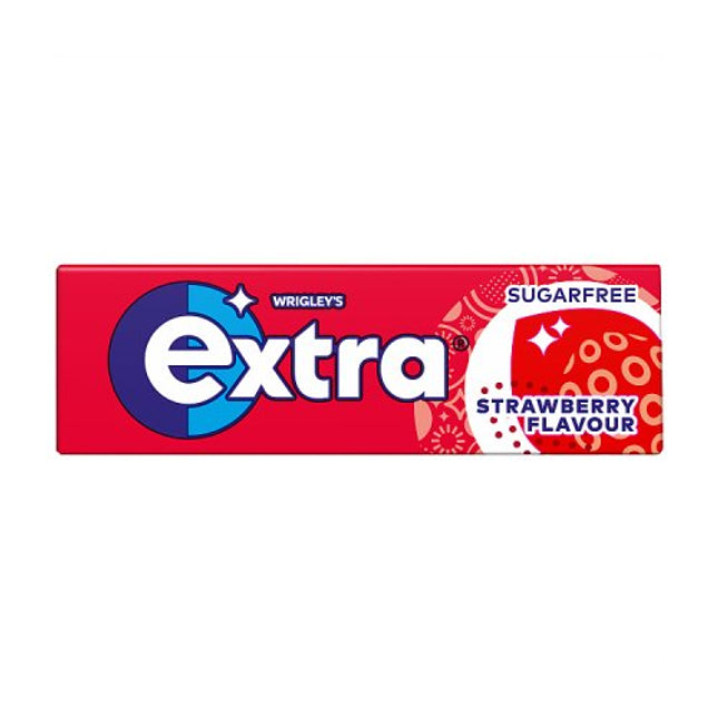 Extra Strawberry Flavour Sugarfree Chewing Gum 10 Pieces