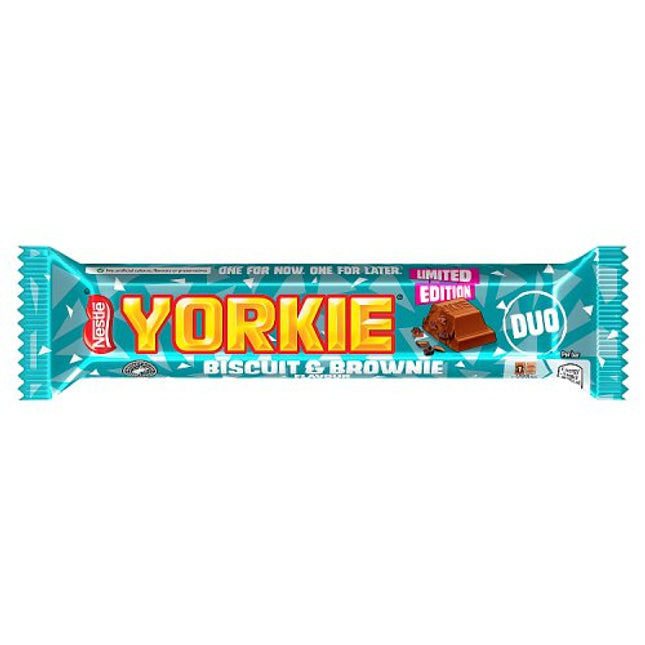 Yorkie Duo Biscuit & Brownie Milk Chocolate Bar 66g