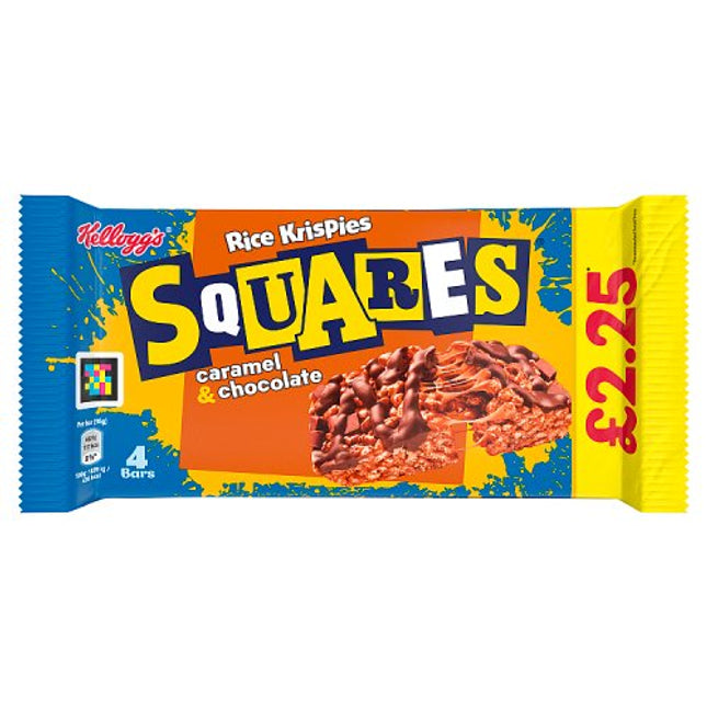 Kelloggs Rice Krispies Squares Caramel & Chocolate Pm £2.25 4x36g