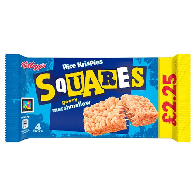 Kelloggs Rice Krispies Squares Marshmallow Pm £2.25 4x28g