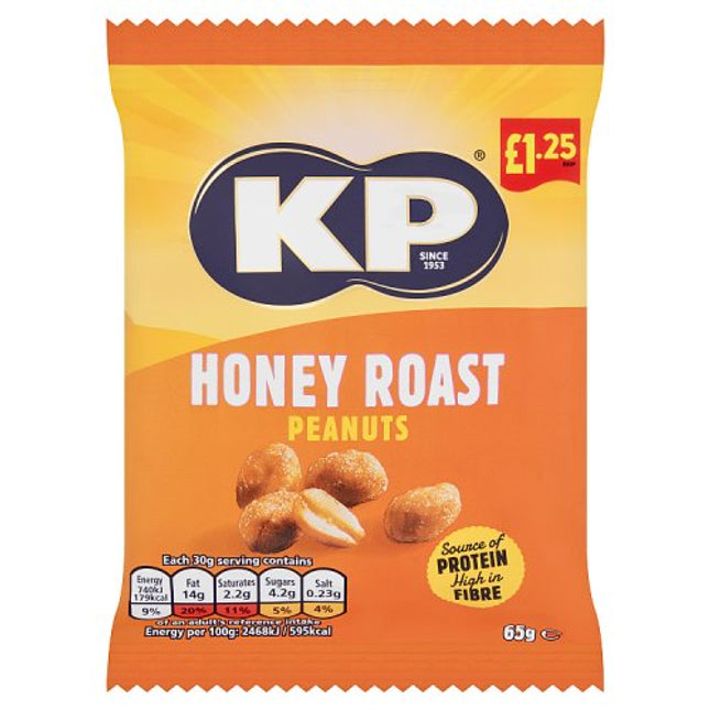 KP Honey Roast Peanuts 65g £1.25