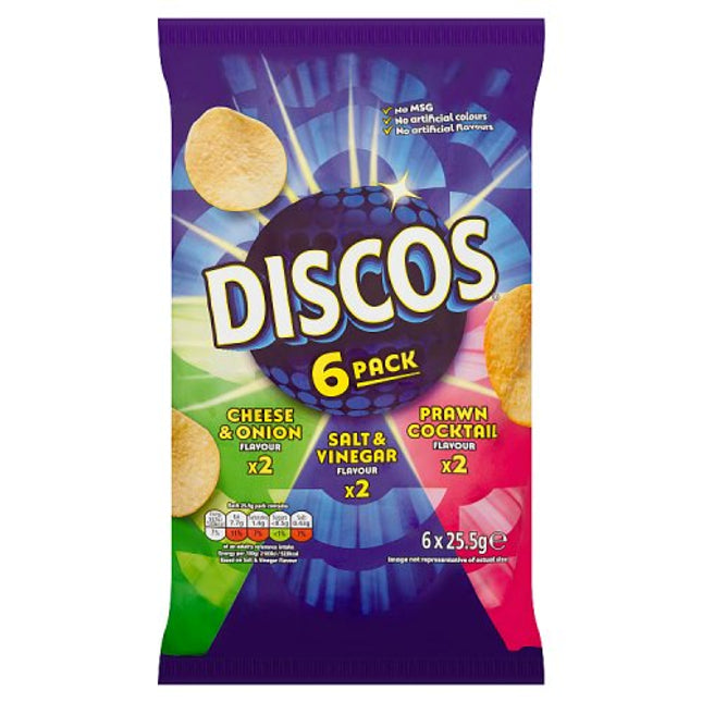 Discos Variety Potato Crisps 6x25.5g