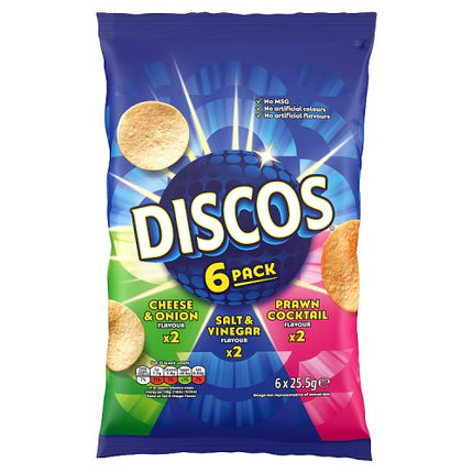 Discos Variety Potato Crisps 6x25.5g