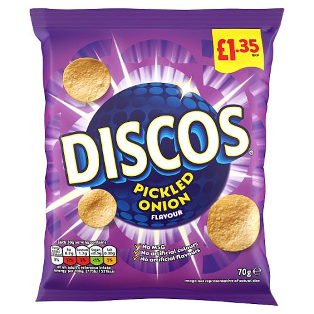 Discos Pickled Onion Crisps 70g £1.35