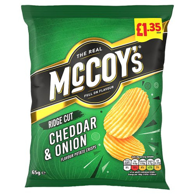 McCoys Cheddar & Onion Crisps 65g £1.35