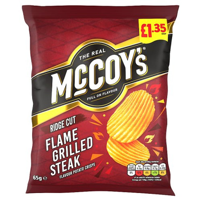 McCoys Flame Grilled Steak Crisps 65g £1.35