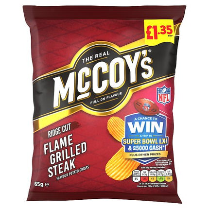 McCoys Flame Grilled Steak Crisps 65g £1.35