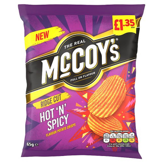 McCoys Hot'n'Spicy Crisps 65g £1.35
