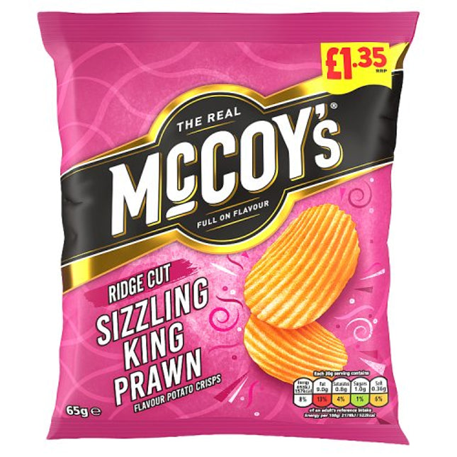 McCoys Sizzling King Prawn Crisps 65g £1.35