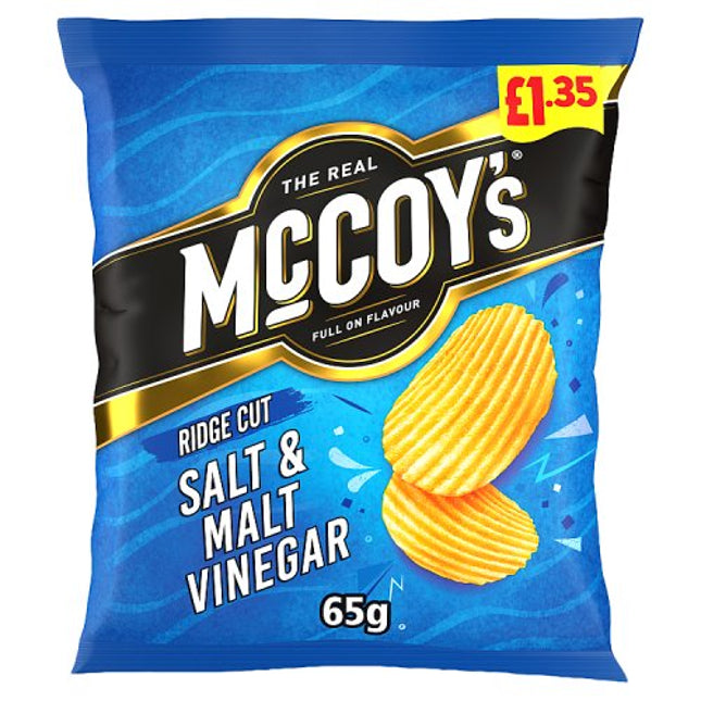 McCoys Salt & Malt Vinegar Crisps 65g, £1.35