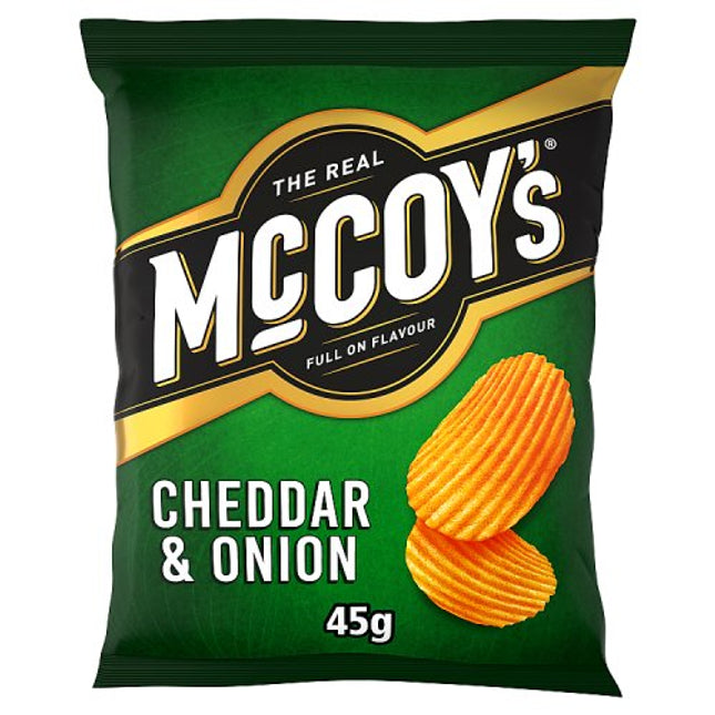 McCoy's Cheddar & Onion Flavour Ridge Cut Potato Crisps 45g