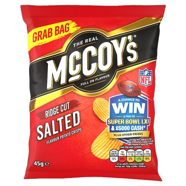 The Real McCoy's Salted Flavour Ridge Cut Potato Crisps 45g