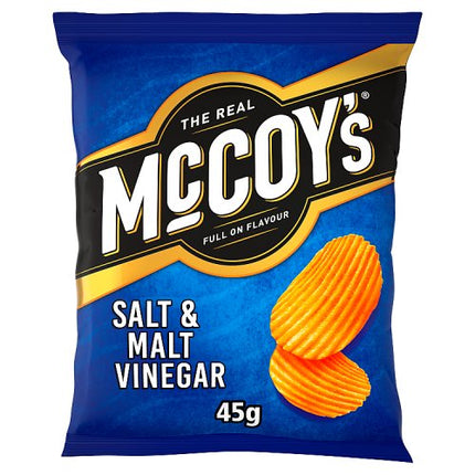 The Real McCoy's Salt & Malt Vinegar Flavour Ridge Cut Potato Crisps 45g