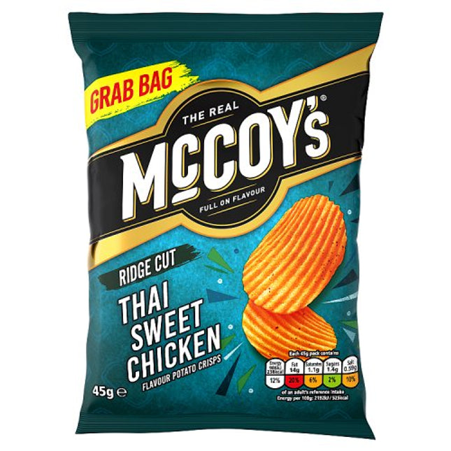 The Real McCoy's Ridge Cut Thai Sweet Chicken Potato Crisps 45g