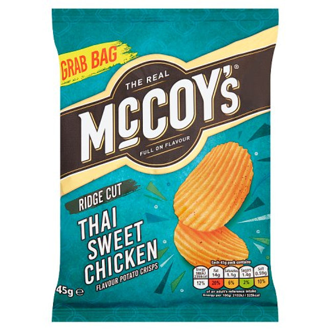 The Real McCoy's Ridge Cut Thai Sweet Chicken Potato Crisps 45g