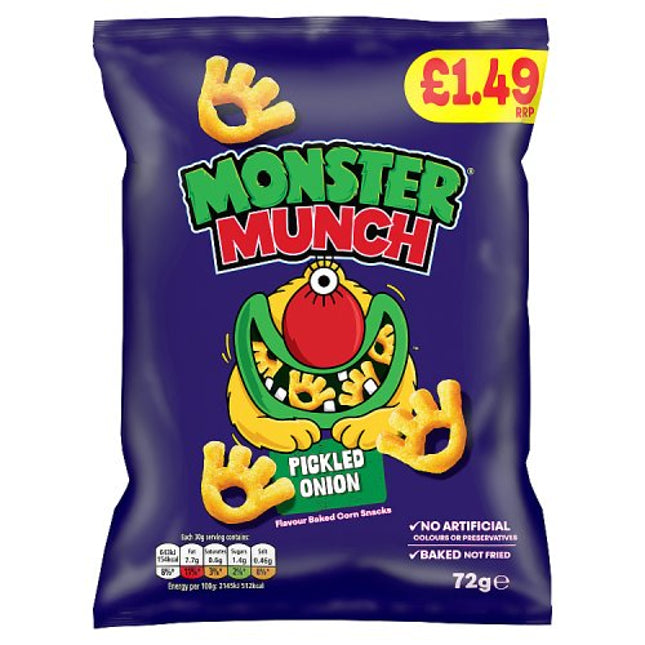 Walkers Monster Munch Pickled Onion 72g PMP £1.49
