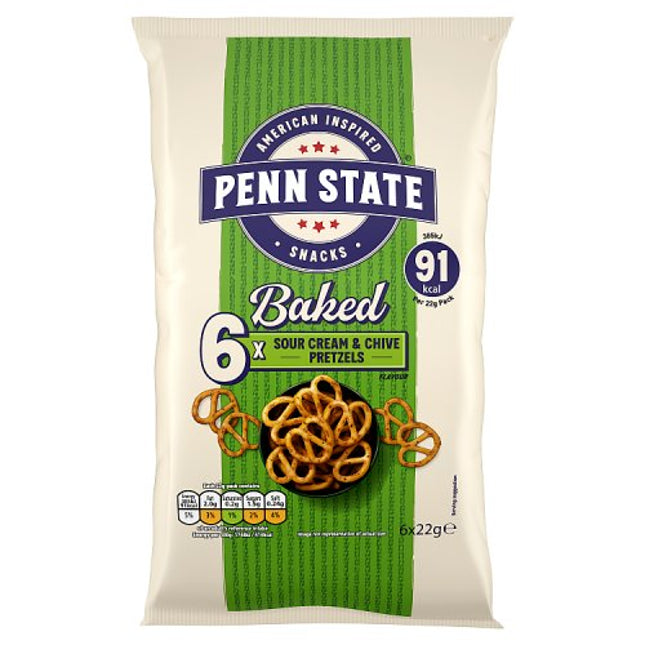 Penn State Sour Cream & Chive Pretzels 6x22g