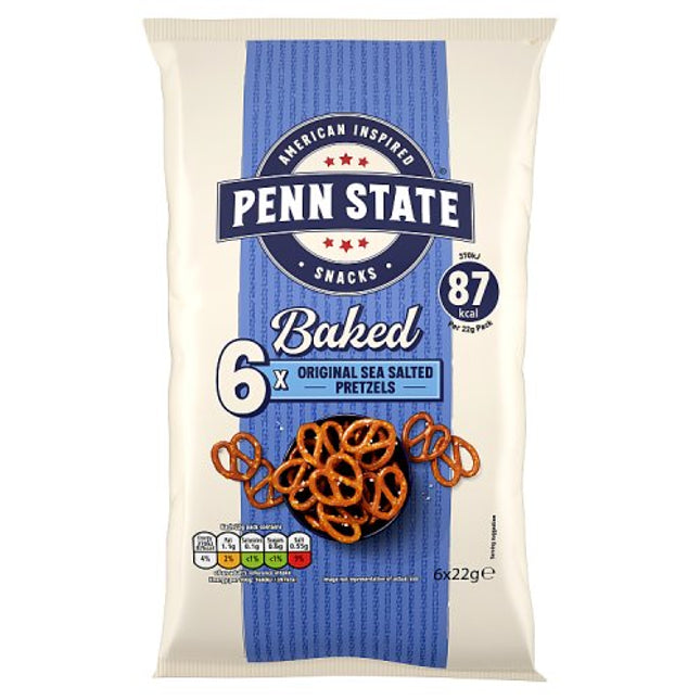 Penn State Baked Original Sea Salted Pretzels 6x22g