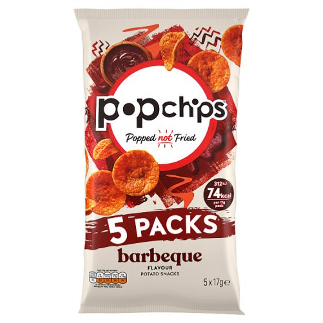 popchips Barbeque Crisps 5x17g
