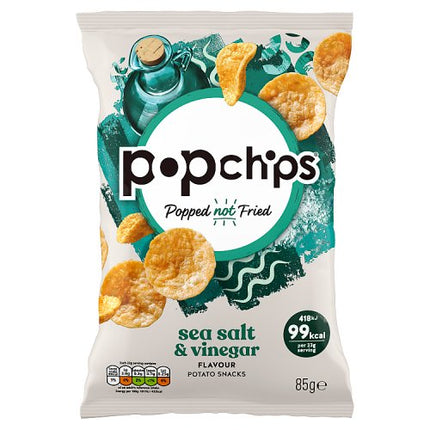 popchips Sea Salt & Vinegar Sharing Crisps 85g