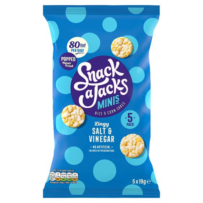 Snack a Jacks Salt & Vinegar Rice Cakes Multipack Snacks 5x19g