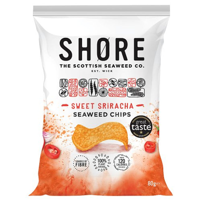 Shore Seaweed Crisps Sweet Siracha Chilli Share Bag 80g