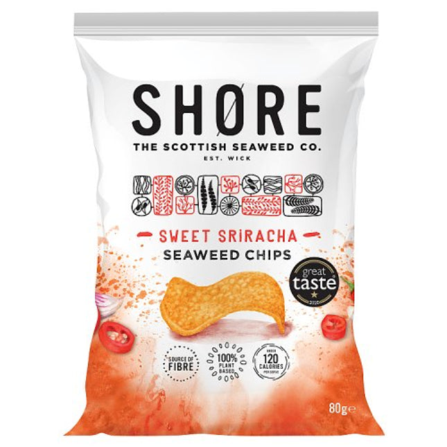 Shore Seaweed Crisps Sweet Siracha Chilli Share Bag 80g