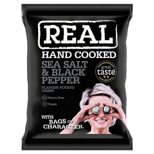 REAL Handcooked Sea Salt & Black Pepper Crisps 35g