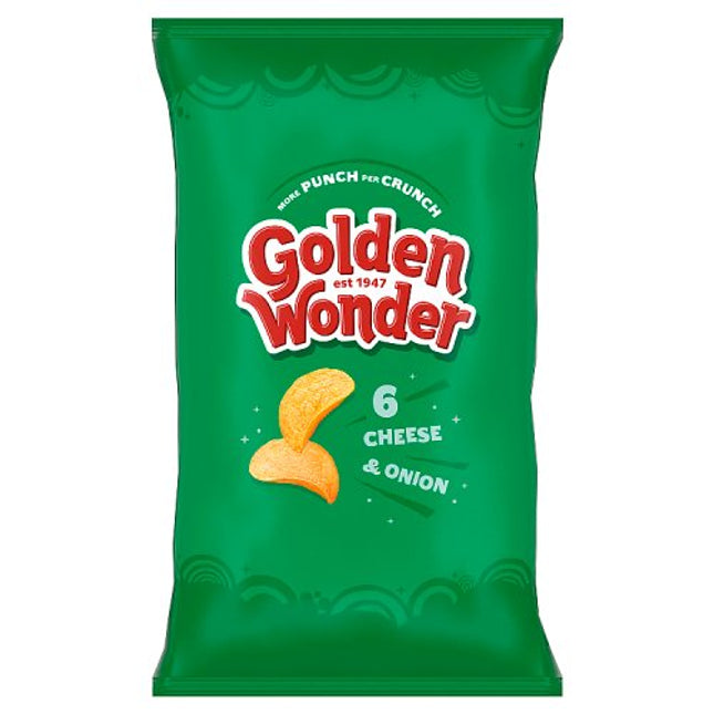 Golden Wonder Cheese & Onion Crisps 6x25g