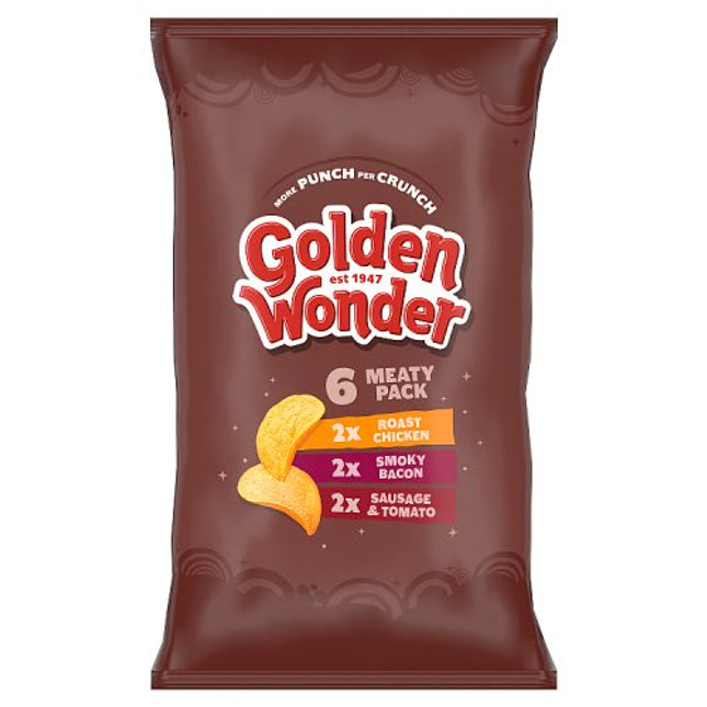 Golden Wonder Meaty Crisps 6x25g