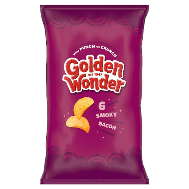 Golden Wonder Smoky Bacon Crisps 6x25g