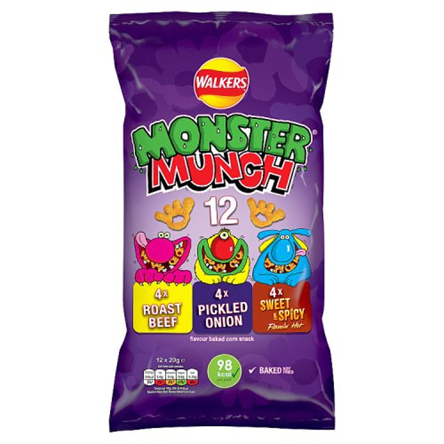 Walkers Monster Munch Crisps Variety Pack 12x20g