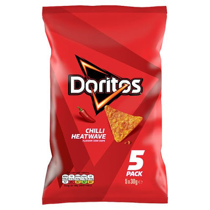 Doritos Chilli Heatwave Tortilla Chips Multipack Crisps 5x30g
